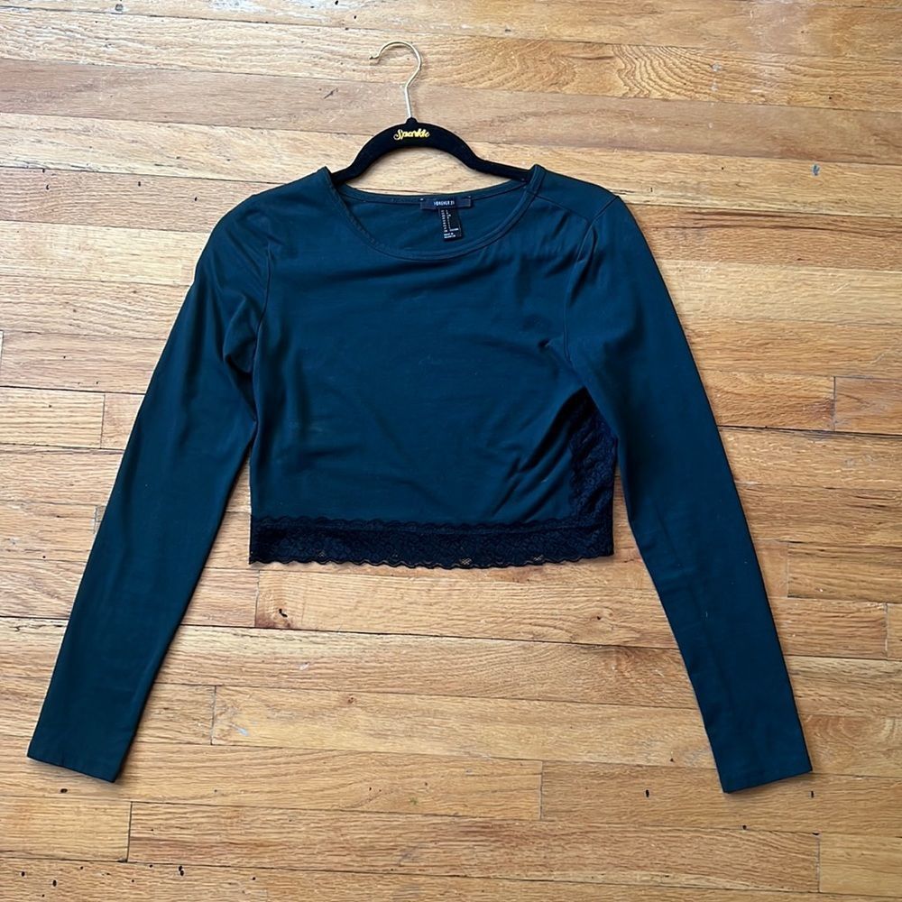 Lace Trimmed Crop Top